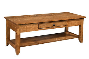 Wayne's Modern Mission Coffee Table | Rustic QSWO in Harvest OCS116 | 48in W x 20in D x 18in H | The Amish Home | Amish Furniture at the Pittsburgh Mills