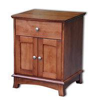 Crescent 1 Drawer 2 Door Nightstand|Cherry in S-14 OCS108|24 1/2in W x 20 3/4in D x 30 1/2in H|The Amish Home|Amish Furniture at the Pittsburgh Mills