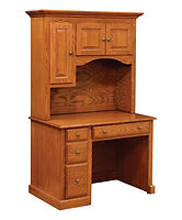 Wayne's Traditional Student Desk with Hutch|Oak in Seely OCS104|43in W x 26in D x 71in H|The Amish Home|Amish Furniture at the Pittsburgh Mills