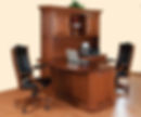 Forbes Avenue L-Shaped Executive Desk with Hutch in Cherry - Home Office Furniture