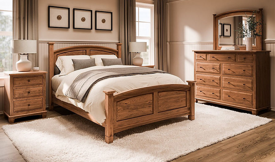 Bella Bedroom Furniture Collection|Solid Rustic Cherry in Sand OCS132|The Amish Home|Amish Furniture at the Pittsburgh Mills
