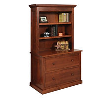 Homestead Lateral File Cabinet shown with optional hutch top | Cherry in Boston OCS111 | 42in W x 23in D x 73 1/2in H | The Amish Home | Amish Furniture at the Pittsburgh Mills