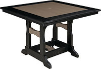 Superior Outdoor Poly Square Table Dining Height | Tangent Poly Lumber in Weatheredwood on Black | 44in W x 44in D x 30in H | The Amish Home | Amish Furniture at the Pittsburgh Mills