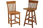 Venice Counter-Height Pub Chair and Bar-Height Swivel Stool|Oak in Medium OCS110 | Side chair shown with wood seat, arm chair shown with upholstered (padded) seat|The Amish Home|Amish Furniture at the Pittsburgh Mills