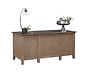 Manhattan Executive Desk shown from back | Brown Maple in Driftwood OCS135 | 66in W x 29in D x 30 1/2in H | The Amish Home | Amish Furniture at the Pittsburgh Mills