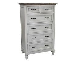 Coastal Retreat Bureau | Brown Maple in Country White Paint, Top Wormy Maple in Bel Air stain | 36 1/4in W x 20in D x 57 1/4in H | The Amish Home | Amish Furniture at the Pittsburgh Mills