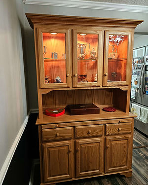 Customer Photo Landsbury Hutch Red Oak with S-2 OCS101 stain Norfolk VA The Amish Home Amish Furniture at the Pittsburgh Mills