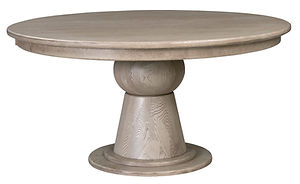 Montago Single Pedestal Dining Table | White Oak in Latte OCS138 | Many sizes available | The Amish Home | Amish Furniture at the Pittsburgh Mills