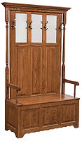 Hall Seat|Oak in Medium OCS110|46 1/2in W x 18in D x 72in H|The Amish Home|Amish Furniture at the Pittsburgh Mills