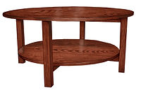 Clayton Round Coffee Table | Red Oak in Michaels OCS113 | 36in W x 36in D x 18 1/2in H | The Amish Home | Amish Furniture at the Pittsburgh Mills