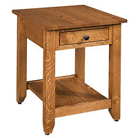 Wayne's Modern Mission End Table | Rustic QSWO in Harvest OCS116 | 20in W x 22in D x 24in H | The Amish Home | Amish Furniture at the Pittsburgh Mills