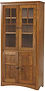 Prairie Mission Bookcase with optional top & bottom doors | Brown Maple in Coffee OCS226 | 48in W x 14 3/4in D x 72in H | The Amish Home | Amish Furniture at the Pittsburgh Mills