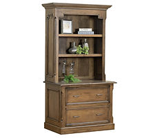 Kingston Lateral File Cabinet shown with optional hutch top | Brown Maple in Stockton | 42 1/4in W x 24 1/4in D x 79 1/2in H | The Amish Home | Amish Furniture at the Pittsburgh Mills