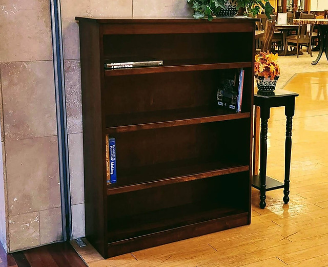 Candler Bookcase | 37 1/2in W x 12 3/4in D x 48in H | Brown Maple with Asbury OCS117 | The Amish Home | Hardwood Furniture at Pittsburgh Mills