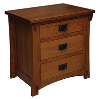 Dutch Country Nightstand with 3 drawers | Quartersawn White Oak in Boston OCS111 | 28in W x 19in D x 32in H | The Amish Home | Amish Furniture at the Pittsburgh Mills