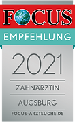 FOCUS Empfehlung 2021 Zahnärztin Augsburg, Logo von FOCUS-Ärztesuche.de