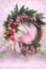 Grapevine Easter Bunny Wreath (Pink)
