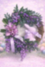 Grapevine Easter Bunny Wreath (Purple)