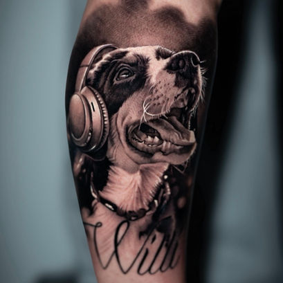 Hunde portrait Tattoo