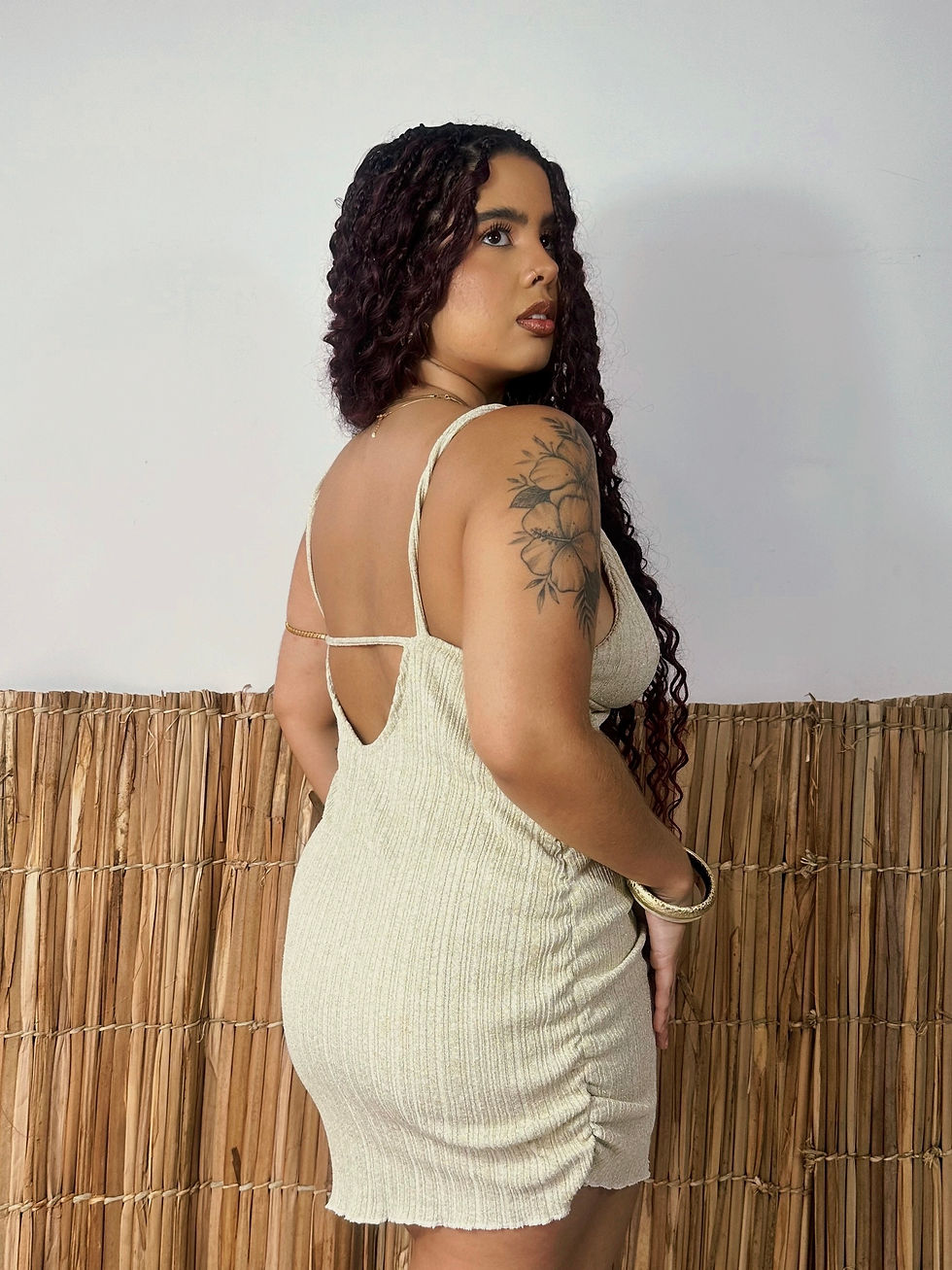 Miniatura: Vestido Prosperar Canelado Lurex