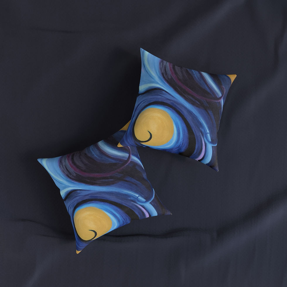 Thumbnail: "seaclipse" square art print pillow, 3 sizes