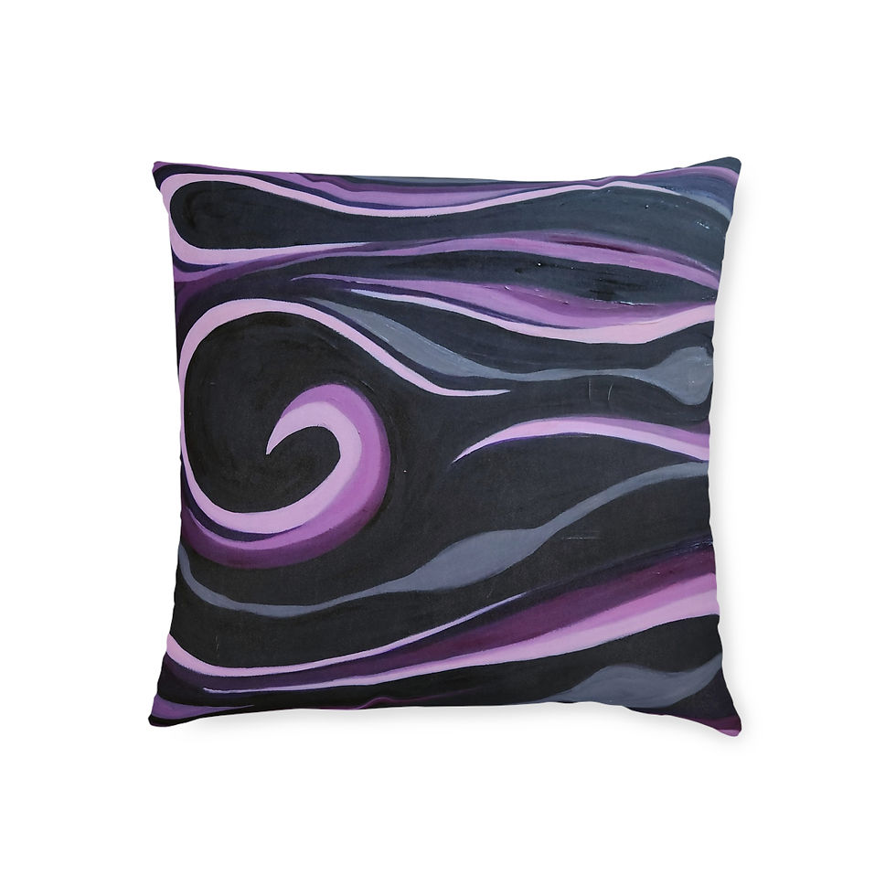 Thumbnail: "purple hazy day" square art print pillow, 3 sizes