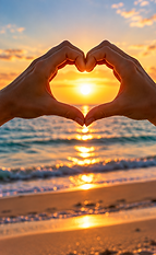 Sunset Heart Over the Ocean.png