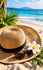 Tropical Beach Hat Still Life.png