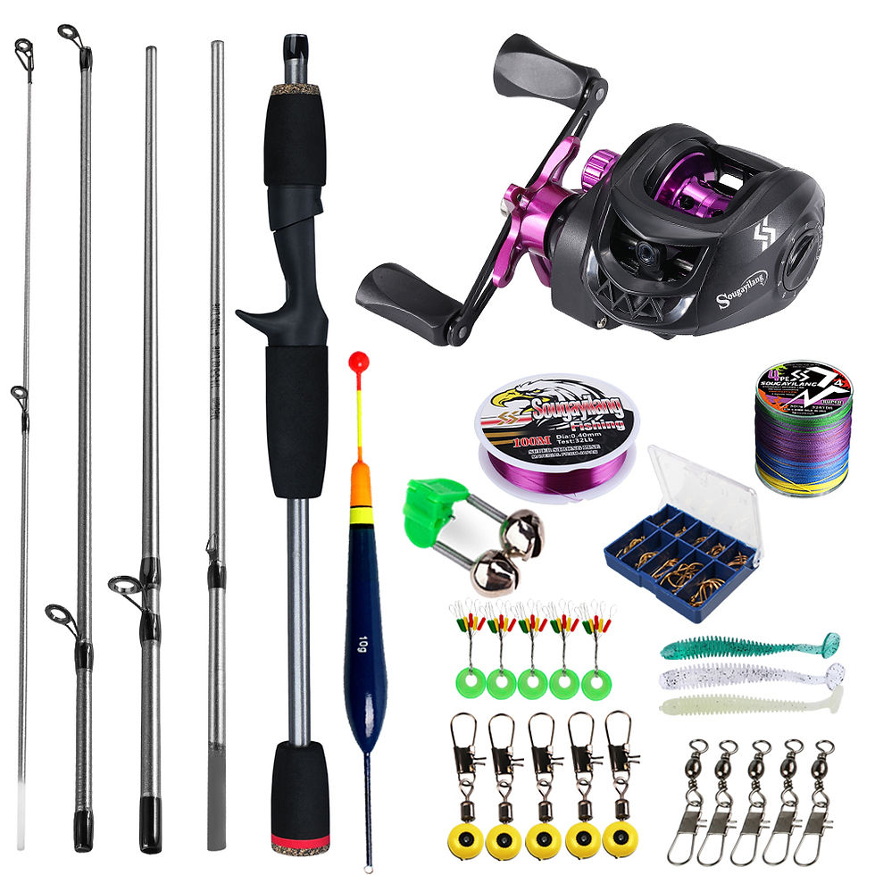 Thumbnail: Sougayilang Baitcasting Fishing Rod and Reel Full Kit 5Section Rod and Aluminium