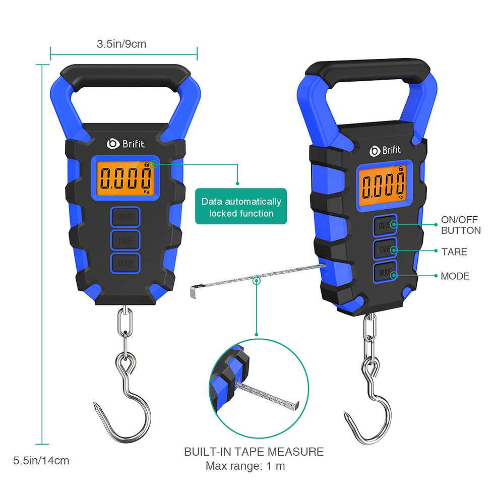 Thumbnail: 50Kg Hanging Scale with Ruler Digital Portable Fish Hook Electronic Weighting Lu