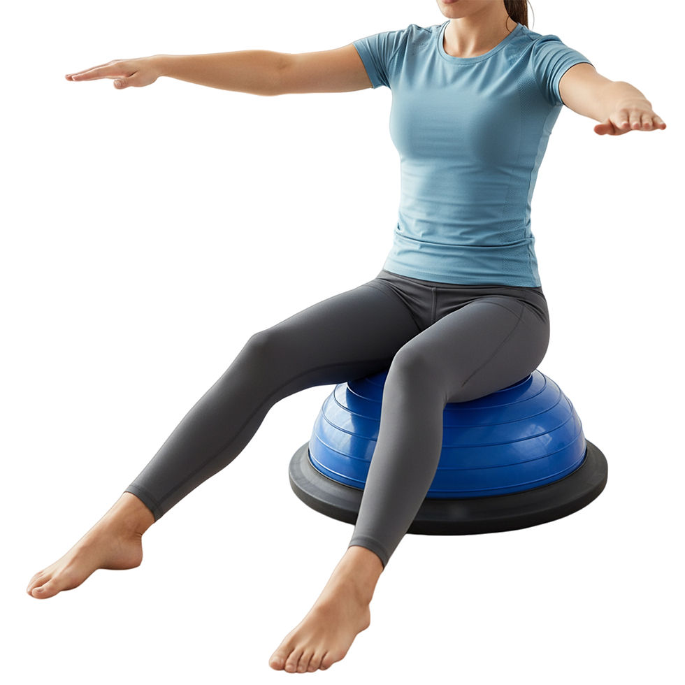 Miniaturbild: Half Balance Ball Non-Slip Yoga Exercise Ball with Resistance Bands and Foot Pum