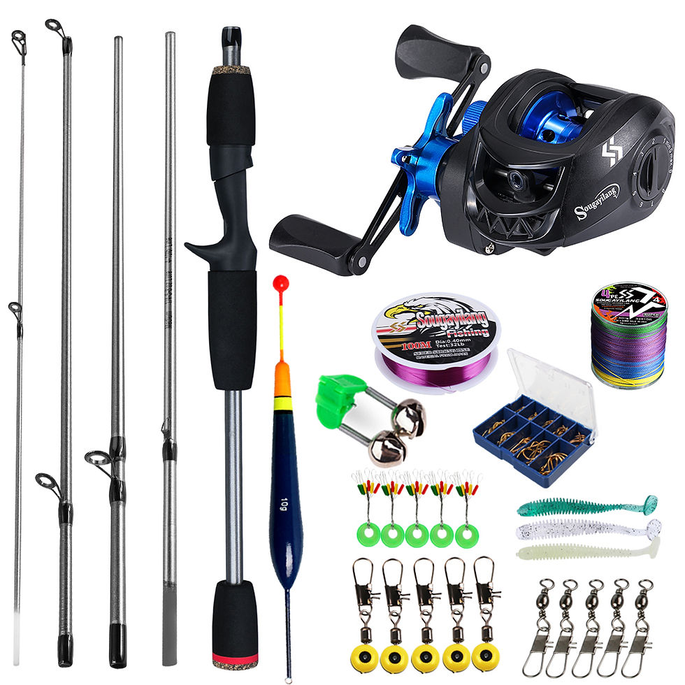 Thumbnail: Sougayilang Baitcasting Fishing Rod and Reel Full Kit 5Section Rod and Aluminium