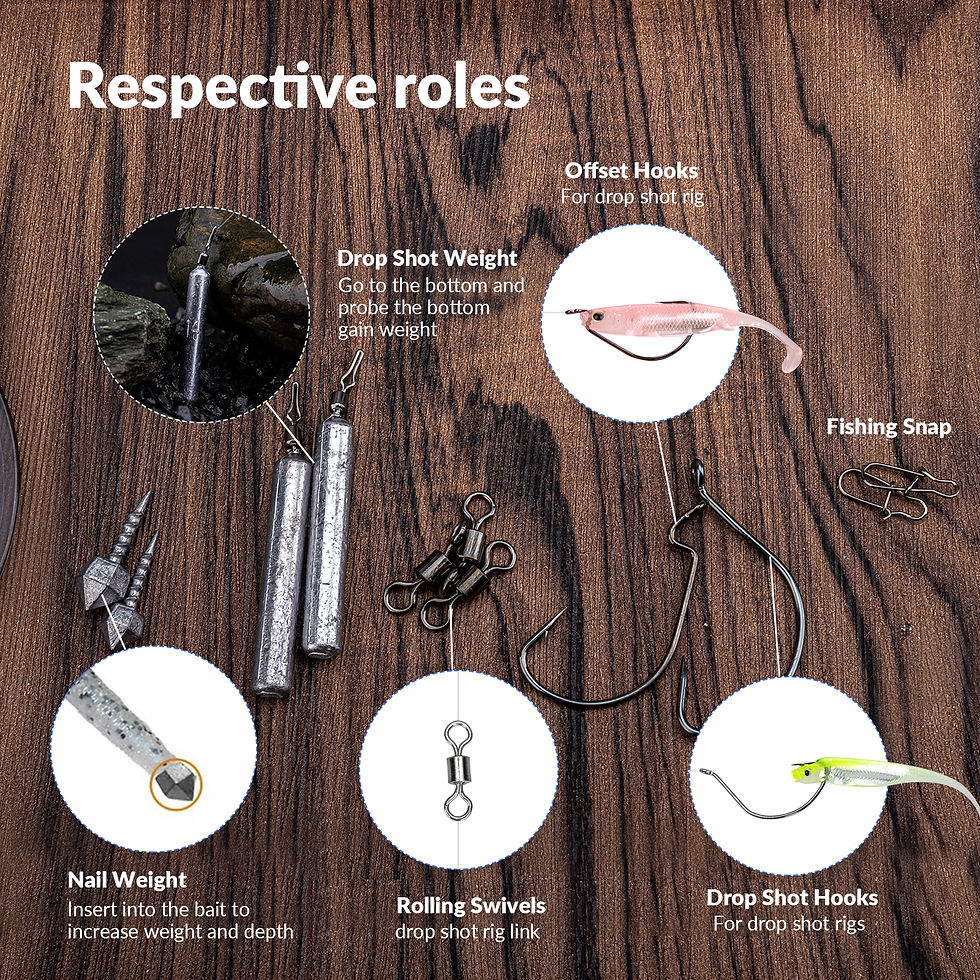 Thumbnail: THKFISH 28pcs/103pcs/123pcs Wacky Rig Weights Hooks Swivels Snaps Set Fishing Dr