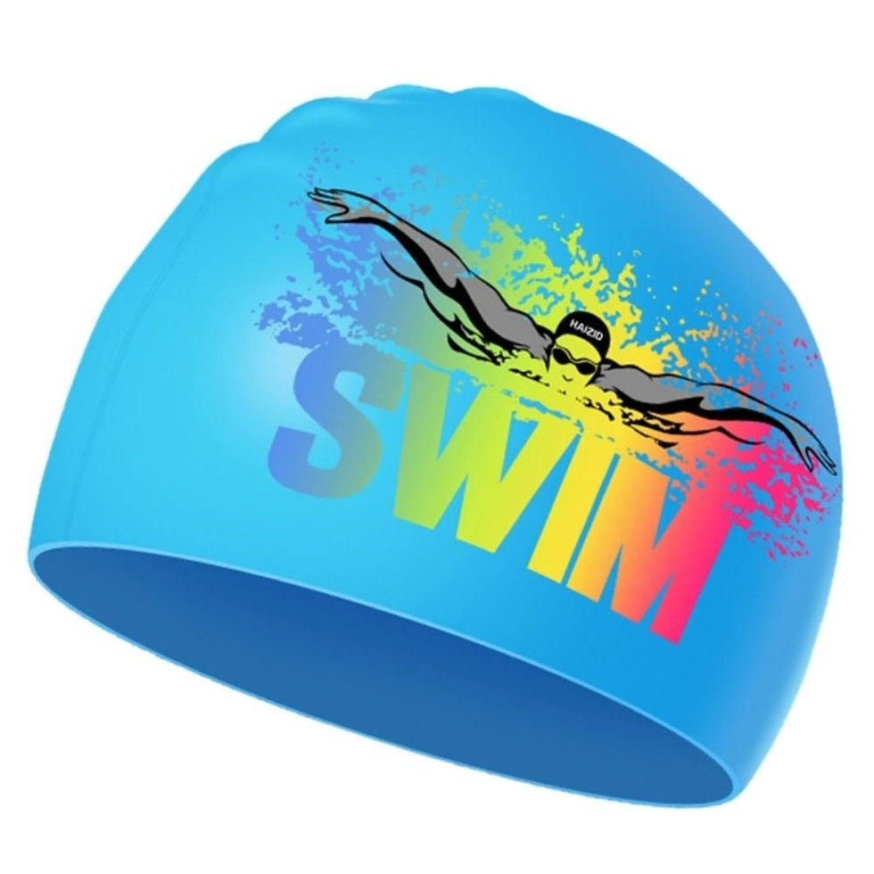 Thumbnail: Elastic Swimming Cap Men Women Waterproof Anti-slip Silicone Swim Hat Adult Kids