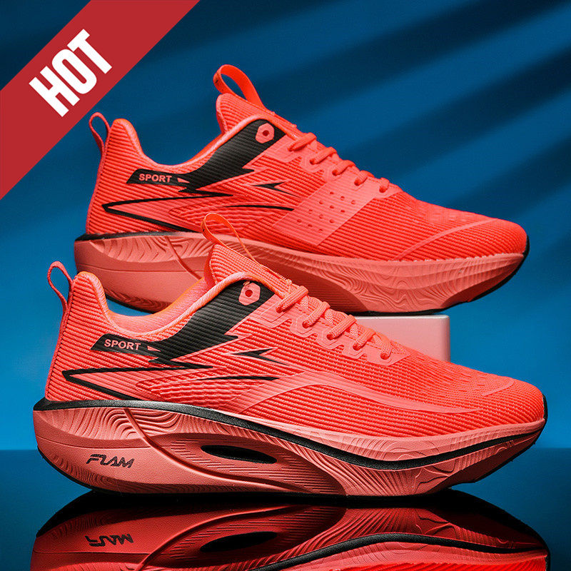 Thumbnail: NEW Running Shoes Carbon Board Marathon Men Sports Breathable Lightweight Women'