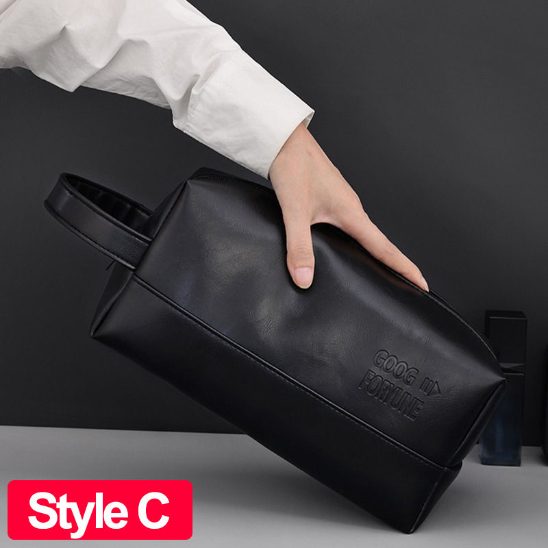 Miniaturbild: Men Business Travel Wash Toiletry Bag Waterproof PU Leather Bathroom Shaving Too