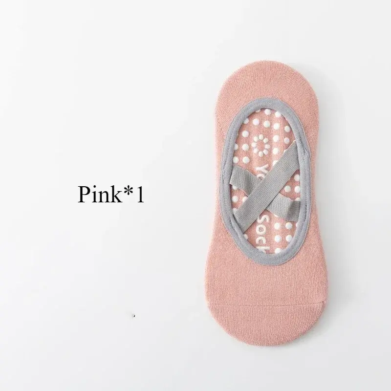 Thumbnail: 1/ 4Pair Professional Women Yoga Sock Silicone Anti-slip Ballet Pilates Socks Wo
