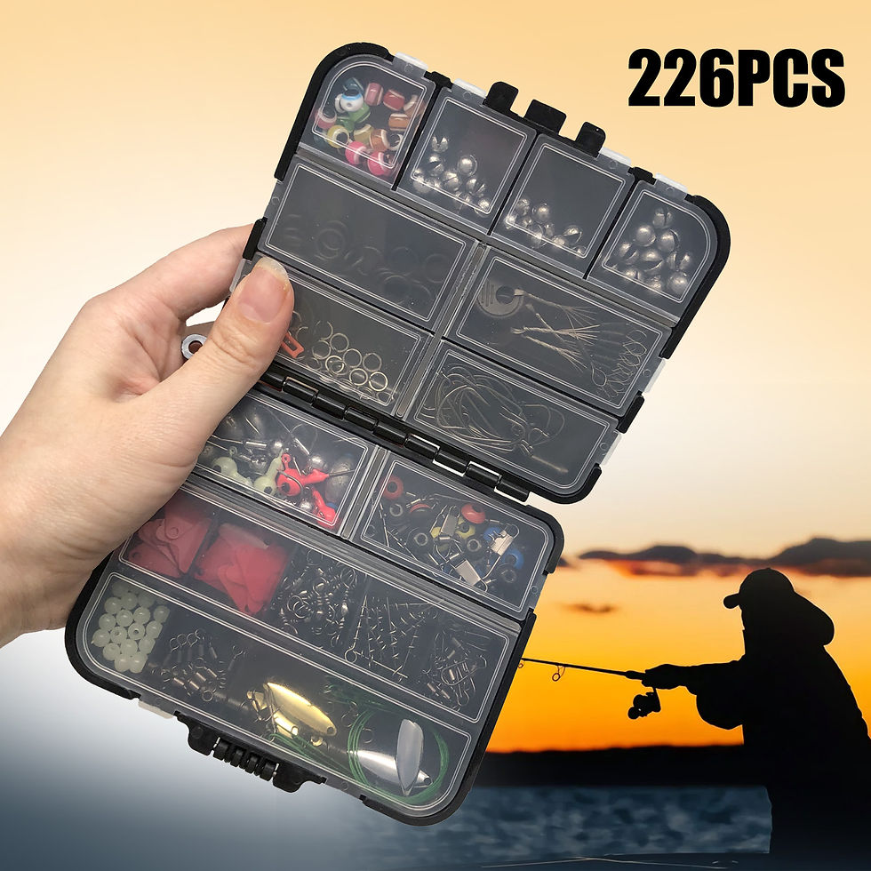 Thumbnail: 170-410pcs Professional Fishing Kit with Tackle Box, Hooks Sinkers Swivels for B