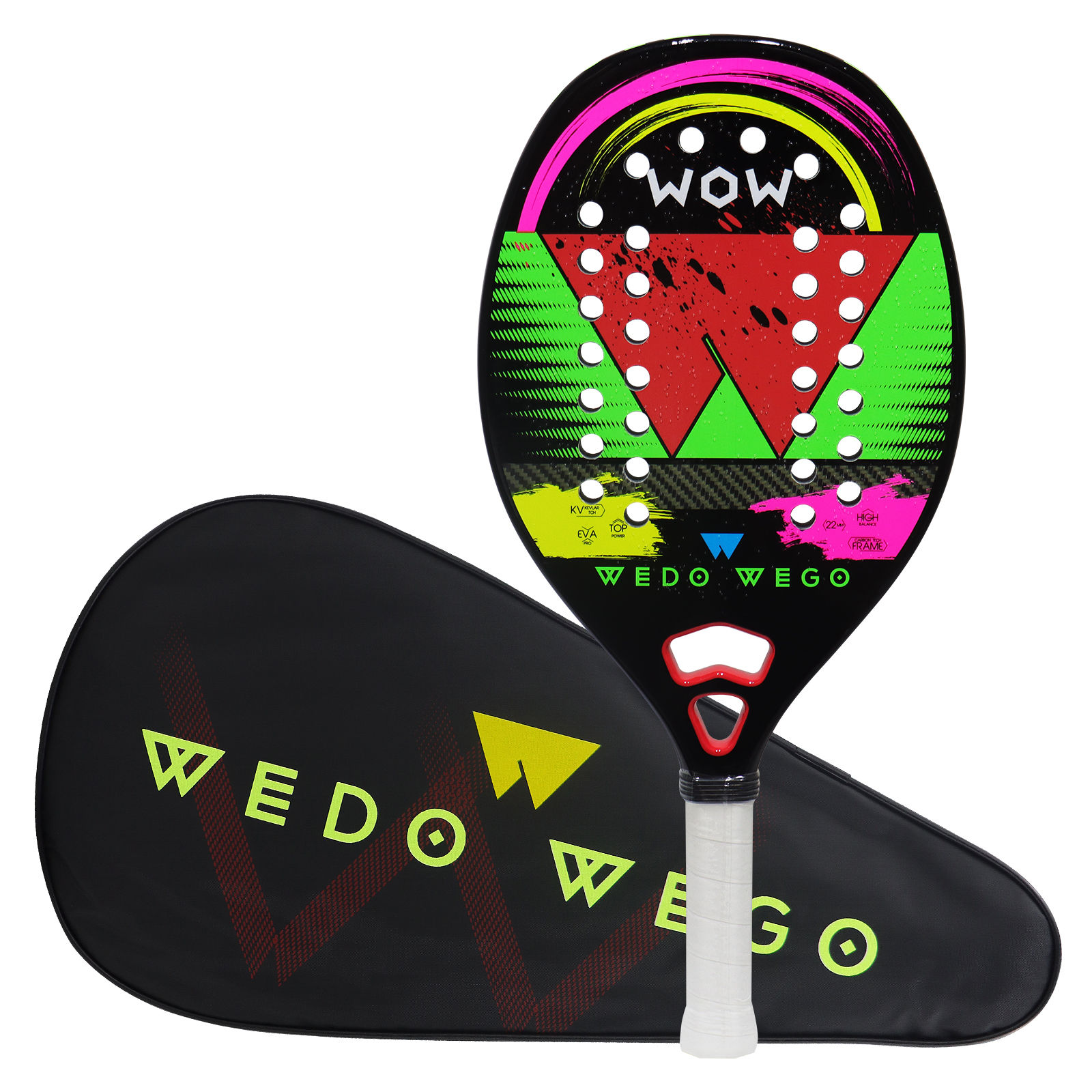 Beach Tennis Racket FC/3K/12K/18K/Kevlar Carbon Fiber Grit Face, EVA Memory Foam