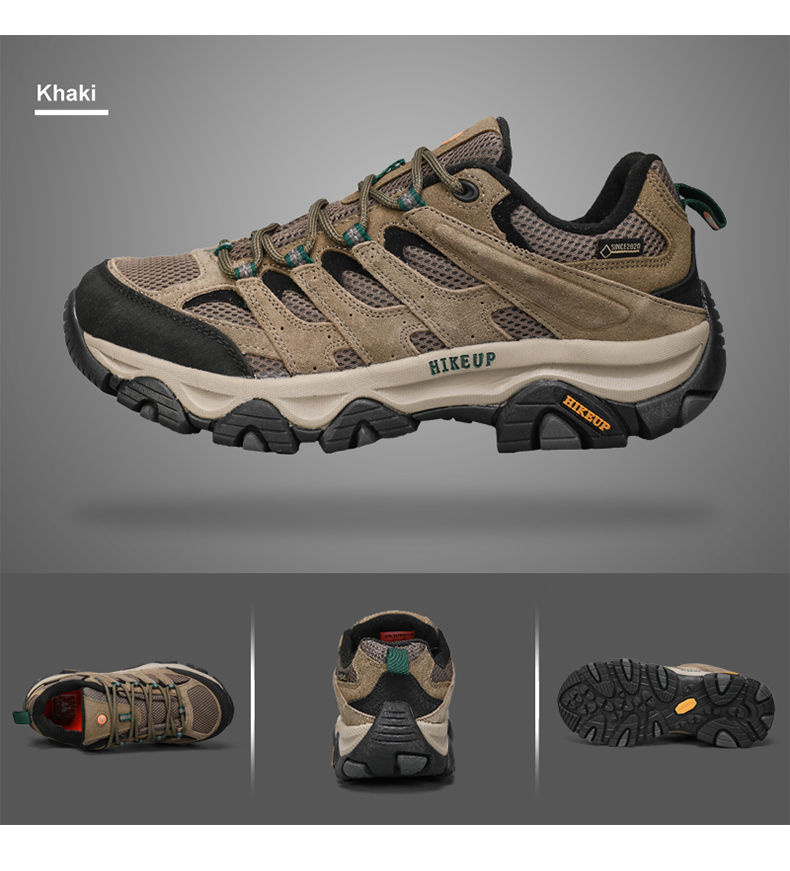 Thumbnail: HIKEUP Hiking Shoes Men Designer Climbing Trekking Sneakers for Men Leather Outd