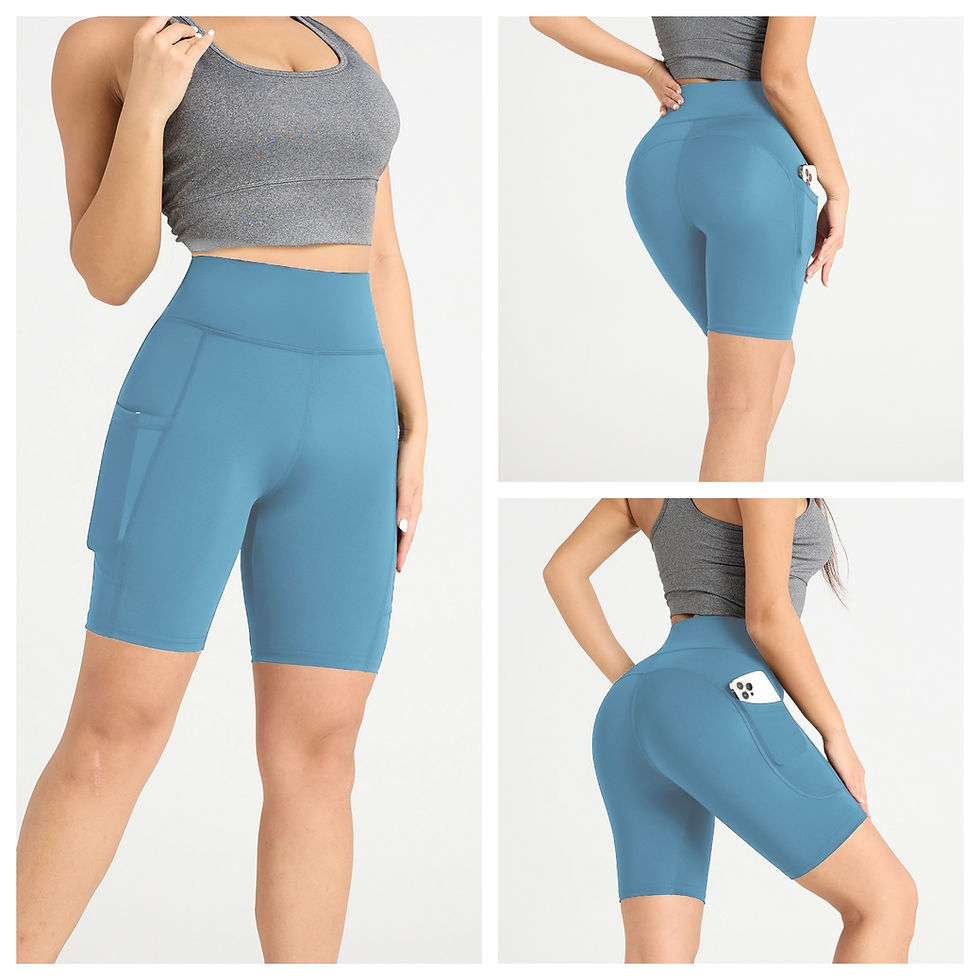 Thumbnail: Women High Elasticity Yoga Shorts Comfortable Fitting Sport Pants Solid Color