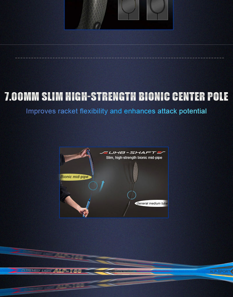 Thumbnail: ALPSPORT AIR 10U  Ultralight 52g T800 Badminton Racket Fast Rebound  Lmported MA