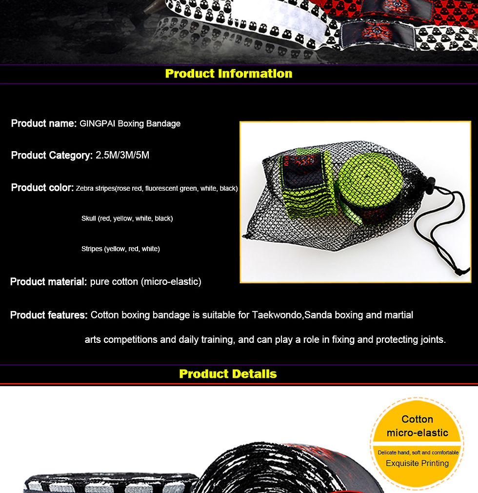 Thumbnail: GINGPAI Boxing Bandage Handguard Men and Women Kids Professional Muay Thai MMA B