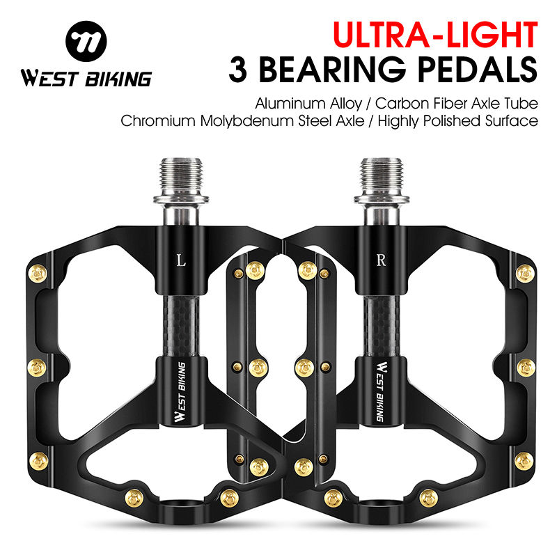 WEST BIKING Bike Pedals MTB Flat Bicycle Pedals 9/16'' Lightweight Road Bike Ped
