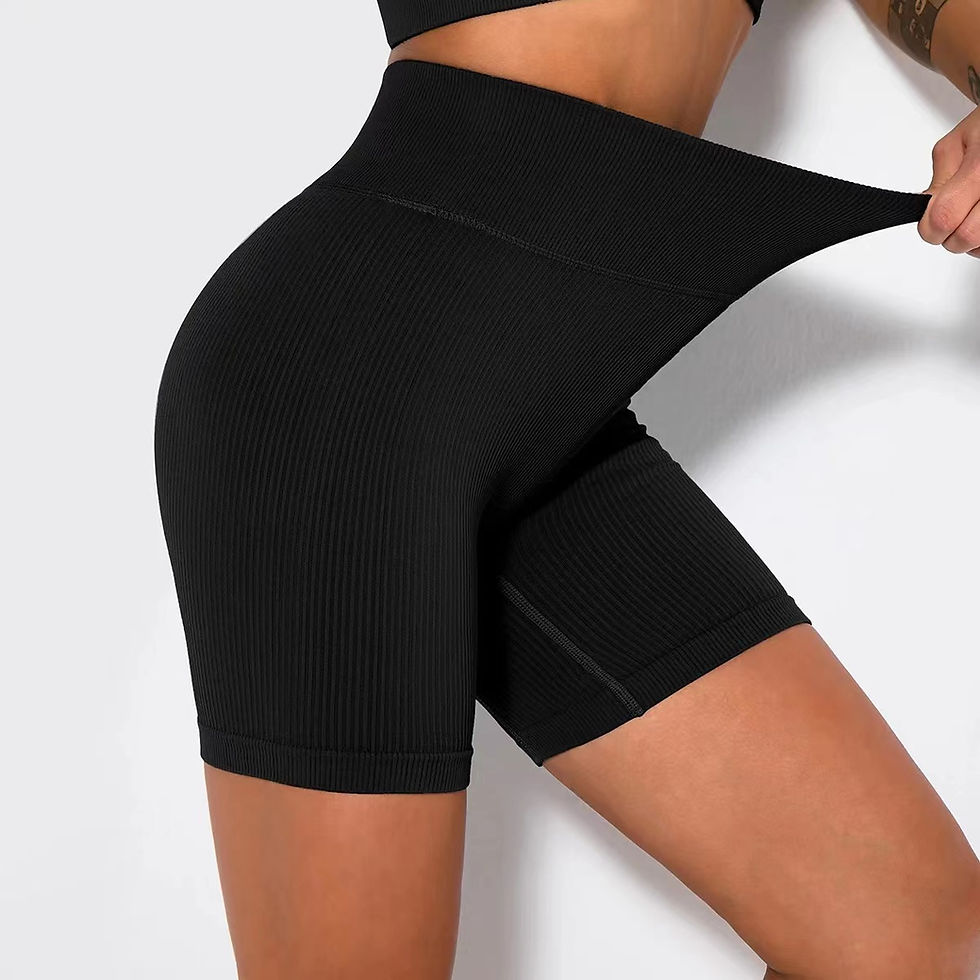 Thumbnail: Seamless Knitted Sports Shorts Casual High Waist Push Up Cycling Shorts Fitness 