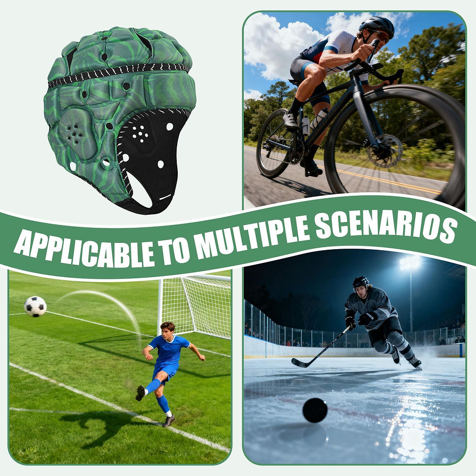 Thumbnail: Adult Football Helmets Breathable Headgear Head Protector Headguard Soccer Helme