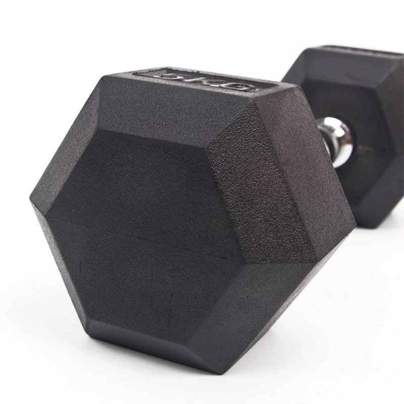 Thumbnail: High-Quality Rubber Hexagonal Dumbbells Set 10lbs for Home Gym Weight Training E