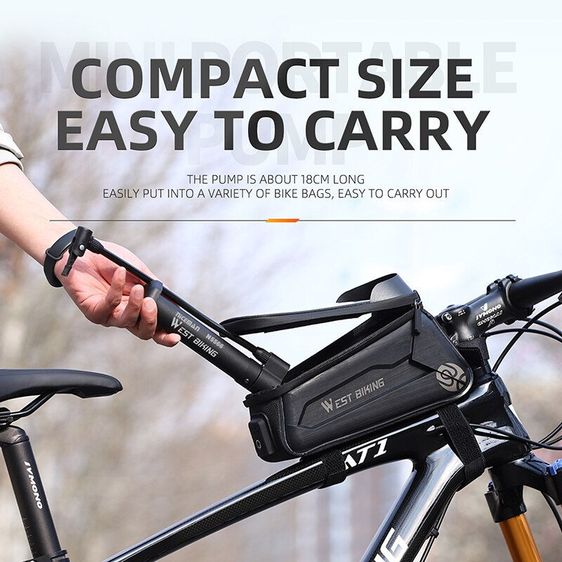 Thumbnail: WEST BIKING MTB Bicycle Pump 80 PSI Bike Manual Air Pump Balloon Tire Inflator S