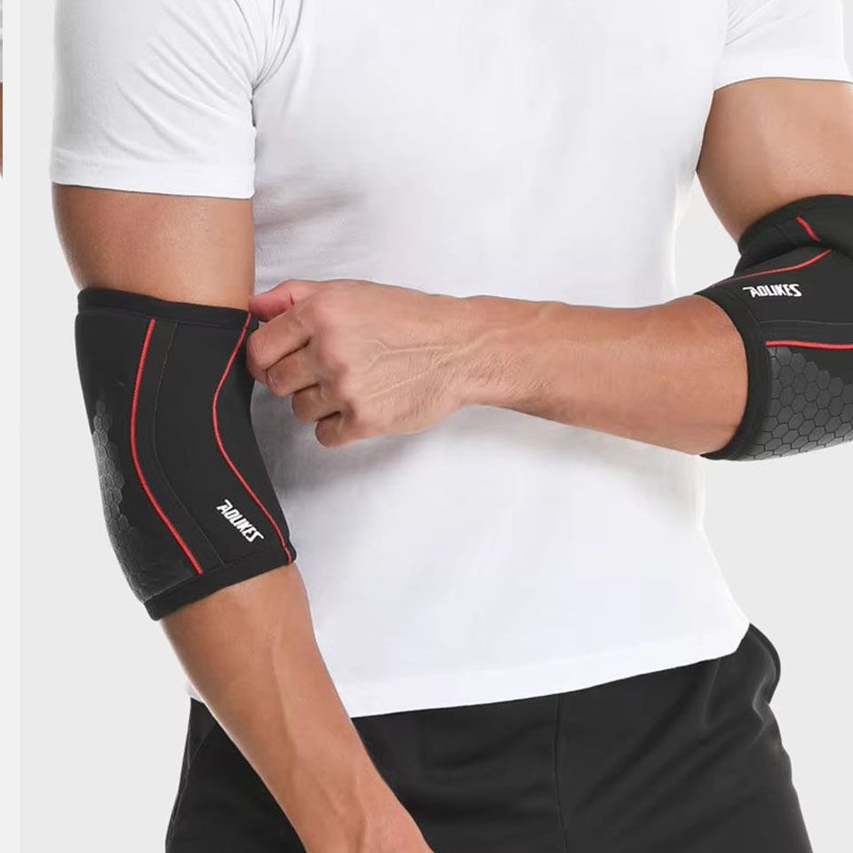 Thumbnail: AOLIKES Elbow Sleeves (Pair),Support for Weightlifting,Powerlifting,Squat,Basket