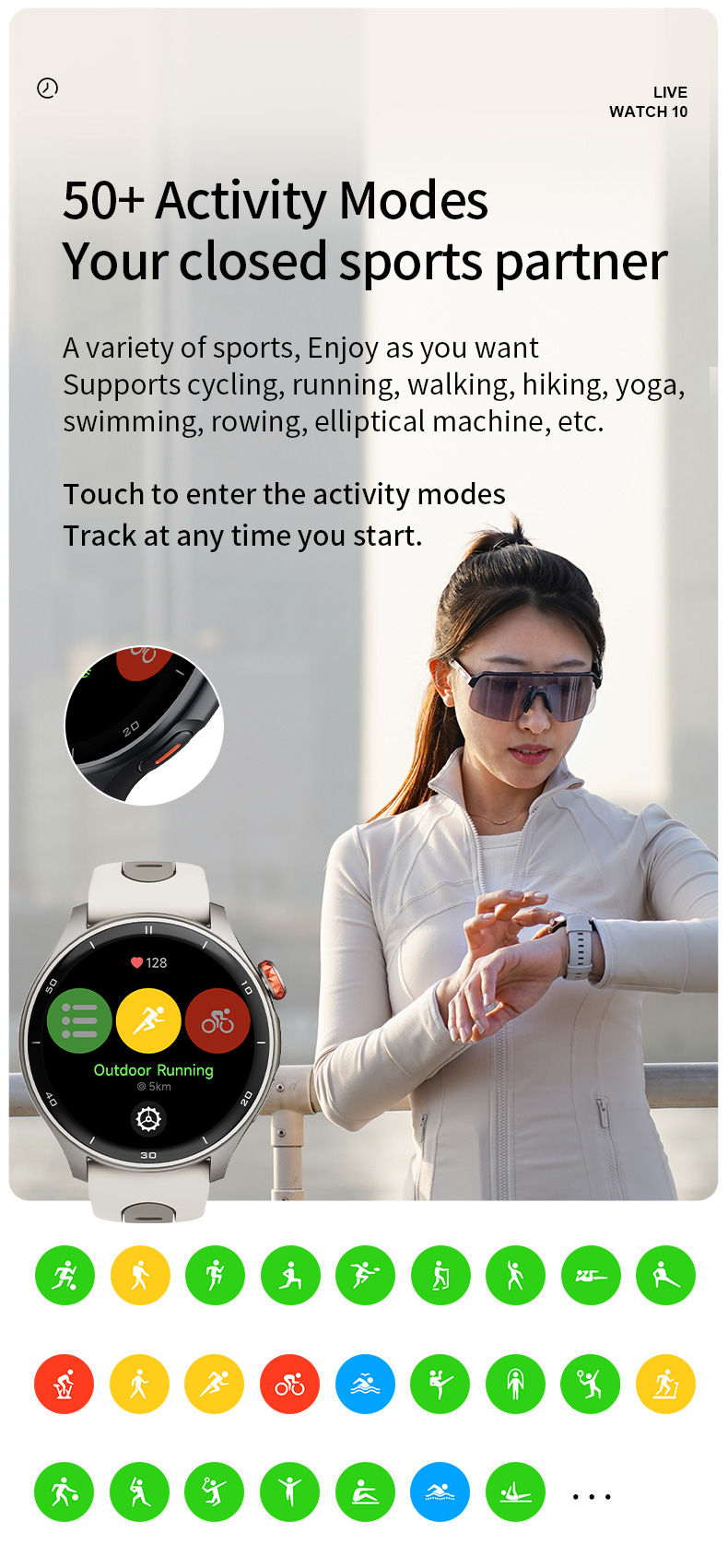 Miniaturbild: IGPSPORT GPS Fitness Tracking Data Monitoring Sports Watch For Swimming Running 